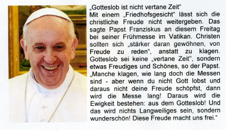 Gedanken von Papst Franziskus